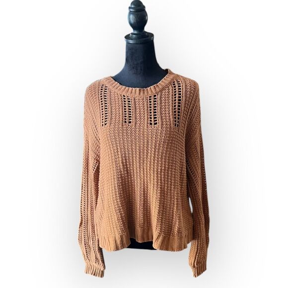 American Eagle Outfitters Sweaters - American Eagle Outfitters Women's Gold Chunky Knit Drop Shoulder Sweater Size S